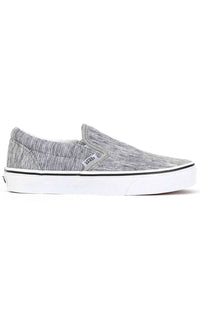 Thumbnail for (BV3V7B) Rib Knit Classic Slip-On Shoe in Grey/True White, a comfortable and stylish footwear option for casual wear