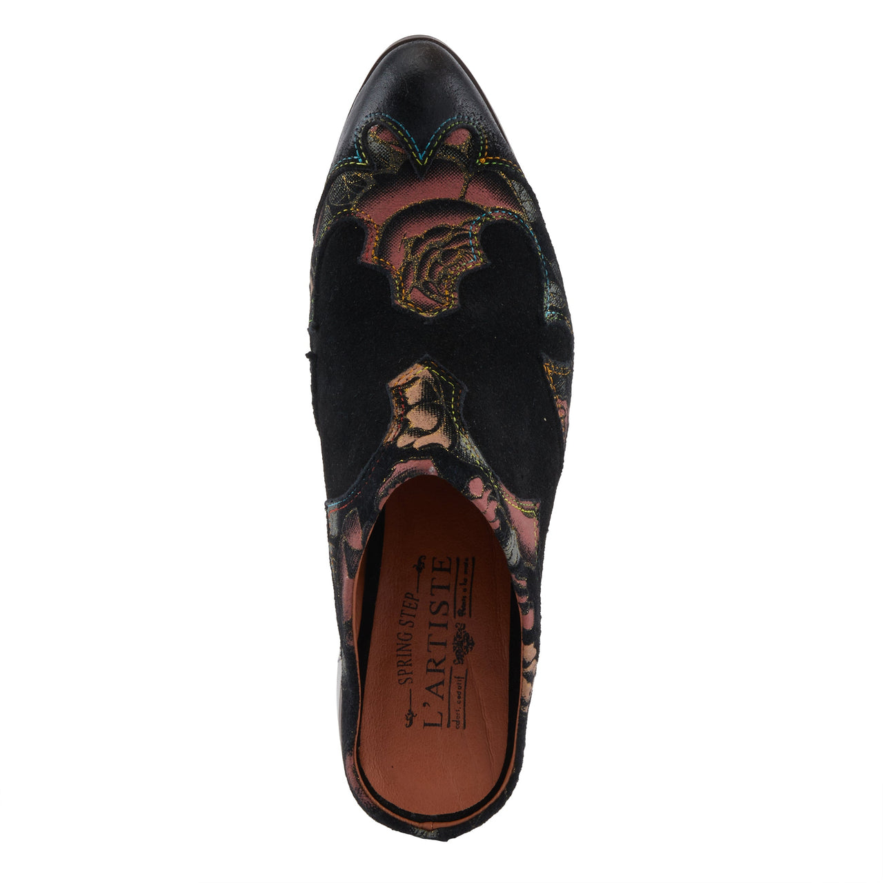 Pair of L'ARTISTE LADYSLIDE-SHINE SHOES with stacked wooden heel