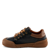 Thumbnail for Black and white Spring Step Lazarlo sneakers with lace-up closure and cushioned insole for all-day comfort