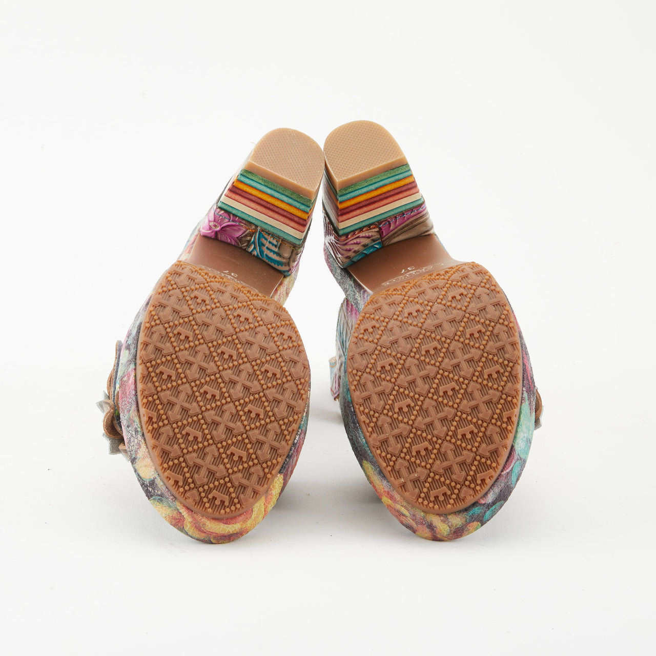  Beautiful handmade sandals with intricate floral design 