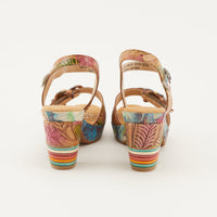 Thumbnail for  Hand-painted leather sandals with French-inspired design 