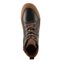 Thumbnail for Black and white Spring Step Lizano sneakers with leather upper and lace-up design