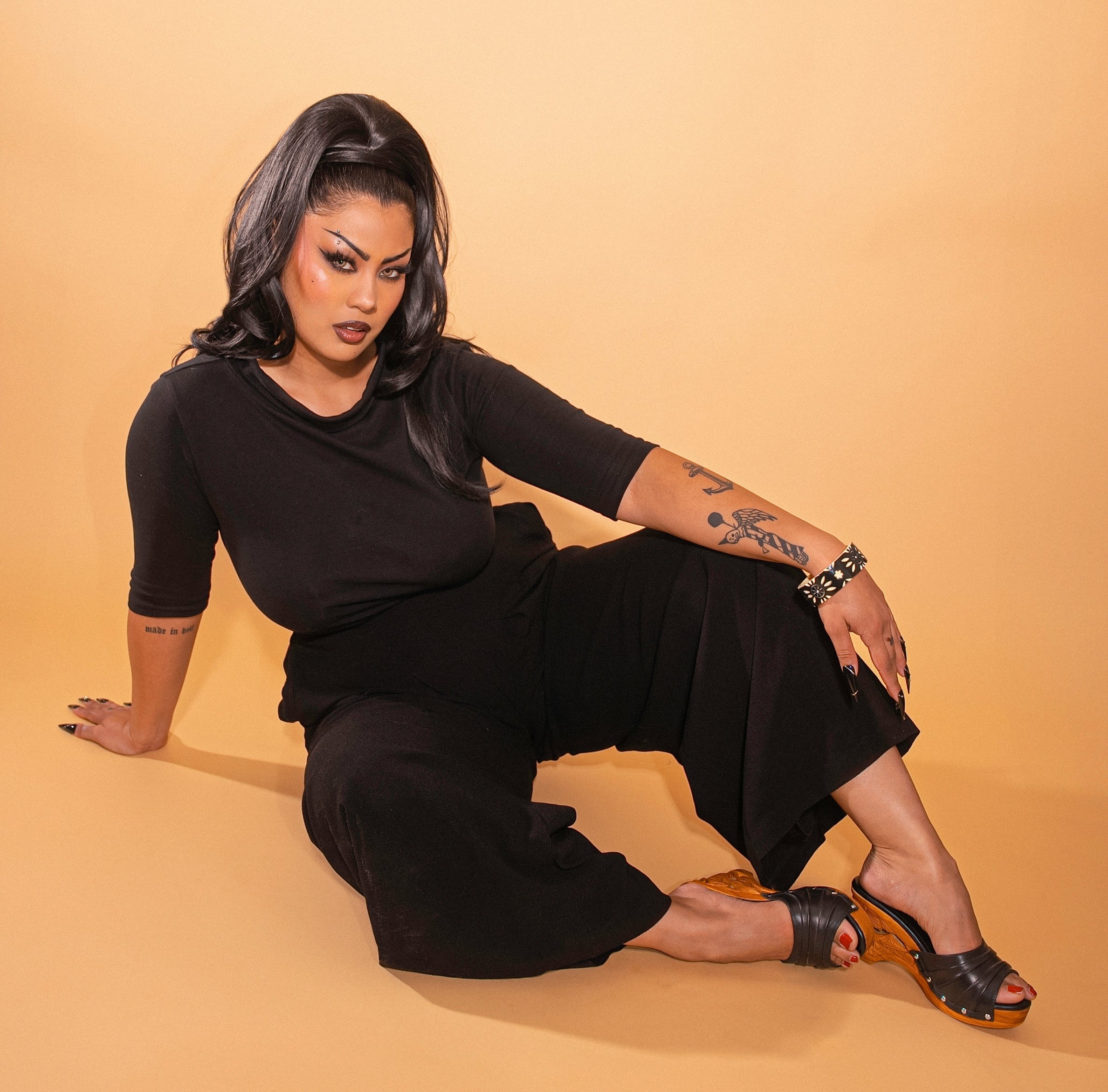 Lucky Lou Shoes Women's Souvenir/without Ankle Strap - in  Black Leather