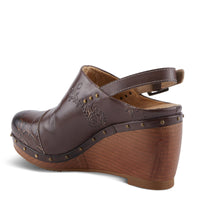 Thumbnail for L'ARTISTE LOVEYA CLOGS in embroidered leather with flexible rubber traction outsole