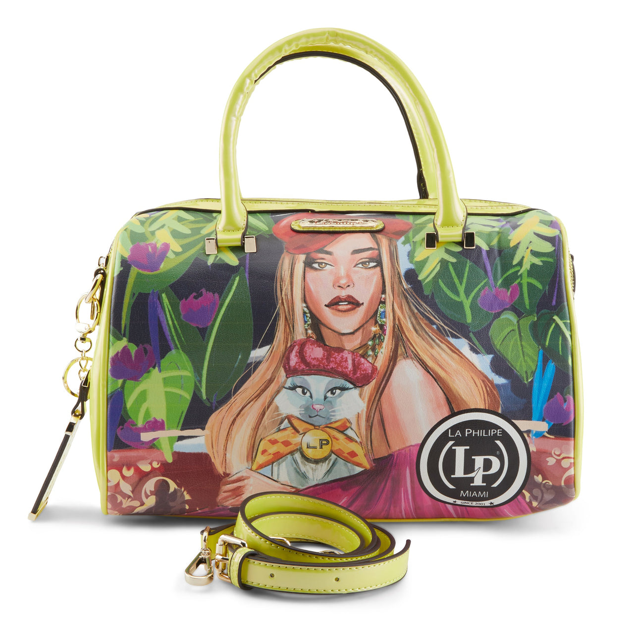 Fashionable LA PHILIPE LP1020-17 BLOOMING GARDEN HANDBAG-CLASSIC with a stunning floral print