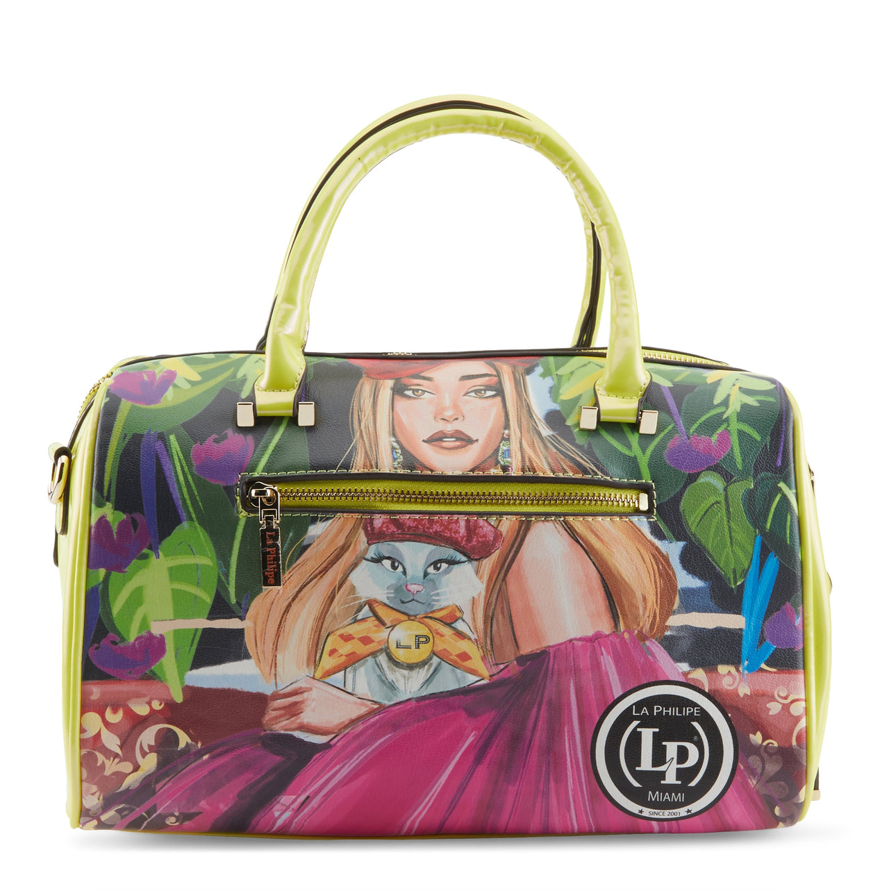 Sophisticated LA PHILIPE LP1020-17 BLOOMING GARDEN HANDBAG-CLASSIC showcasing a blooming garden design