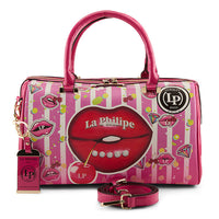 Thumbnail for Close-up of the LA PHILIPE LP1020-18 JUICY LIPS HANDBAG-CLASSIC in vibrant red, featuring a classic design and spacious interior for daily essentials