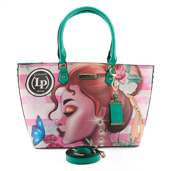 Stylish pink LA PHILIPE LP1021-14 beauty handbag-tote with spacious interior and durable construction for everyday use