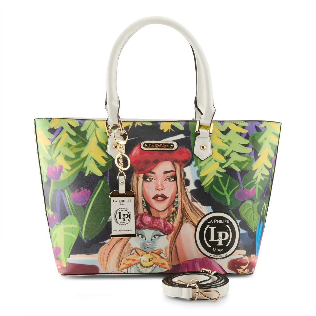 LA PHILIPE LP1021-17 BLOOMING GARDEN HANDBAG-TOTE, a stylish and spacious tote bag with a beautiful floral design