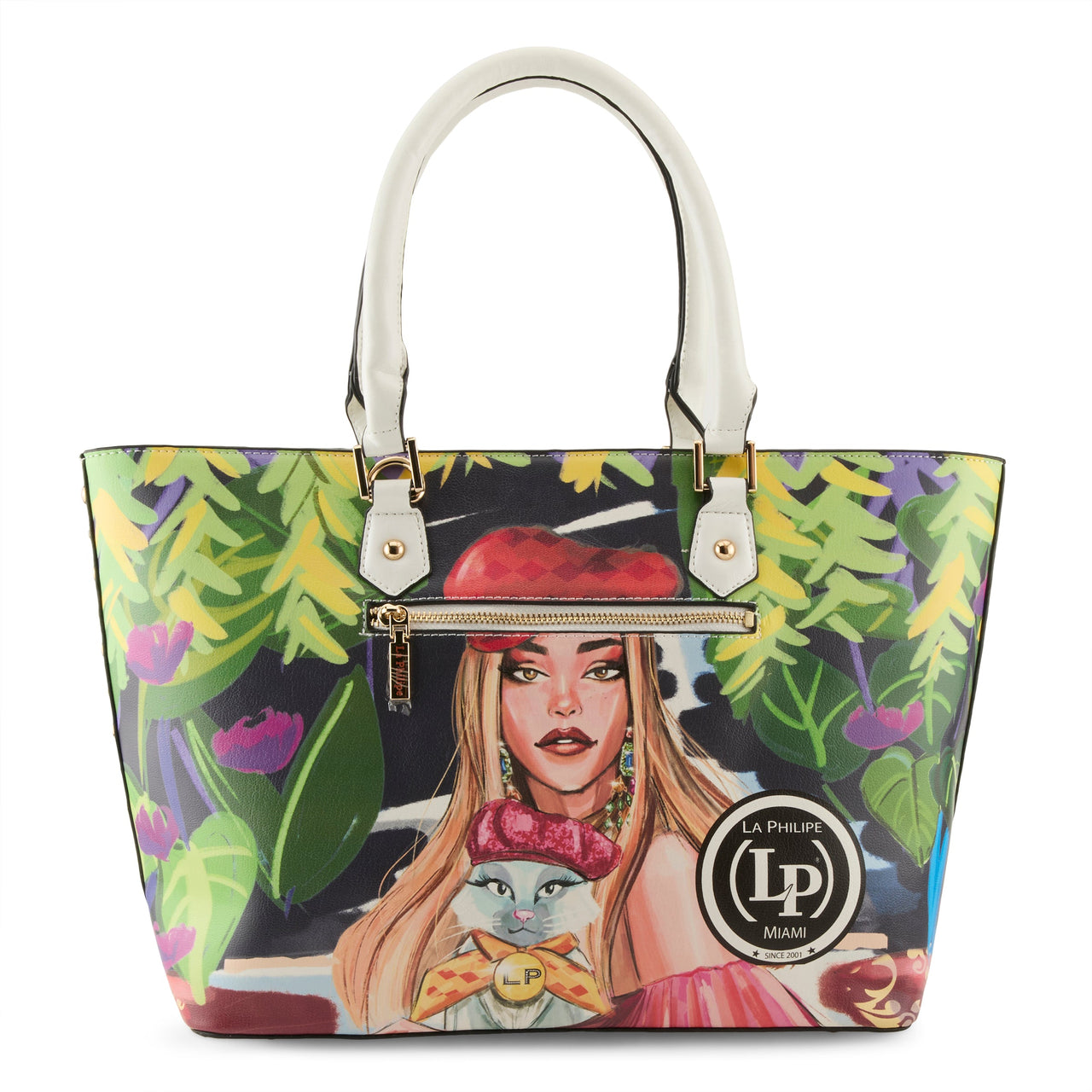 LA PHILIPE LP1021-17 BLOOMING GARDEN HANDBAG-TOTE with floral print, spacious interior, and durable construction, perfect for everyday use