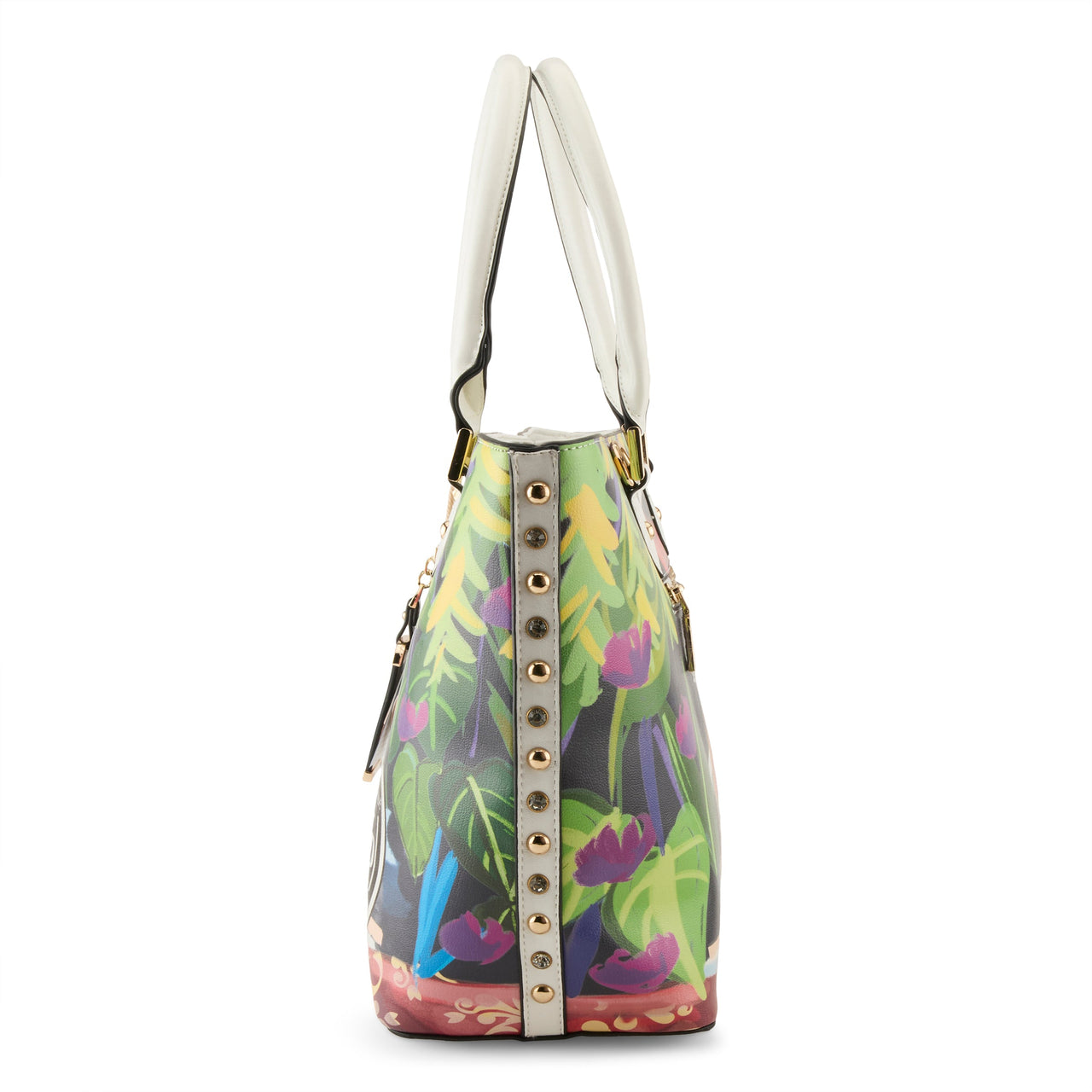 LA PHILIPE LP1021-17 BLOOMING GARDEN HANDBAG-TOTE in vibrant floral print with spacious interior and durable construction