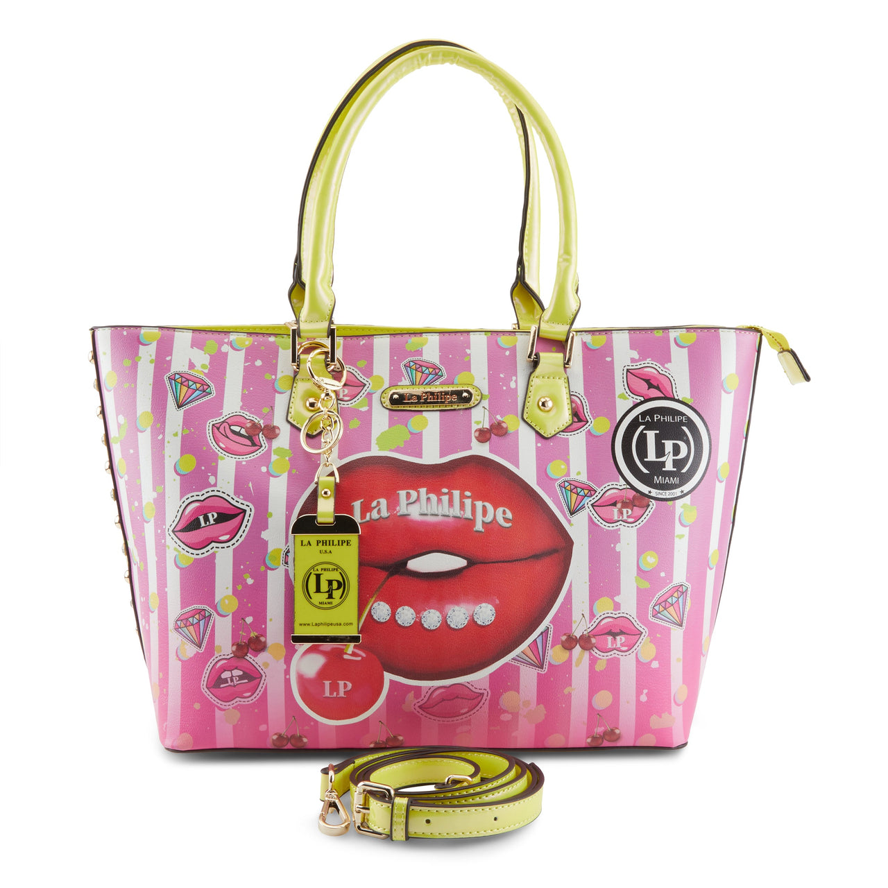 Buy La Philipe Juicy Lips Handbag-Tote Women’S Pu Leather Pink Lp1021-18 - Handbags from Don’t Panic Shoes | Best Prices & Fast Shipping