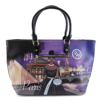 Thumbnail for Chic and versatile LA PHILIPE LP1021-7 handbag-tote featuring a beautiful Paris theme and durable construction