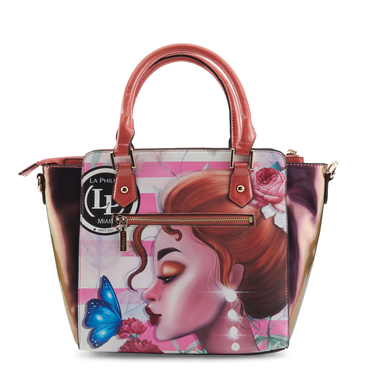 Trendy LA PHILIPE LP1022-14 PINK BEAUTY HANDBAG-SATCHEL featuring a timeless and versatile design