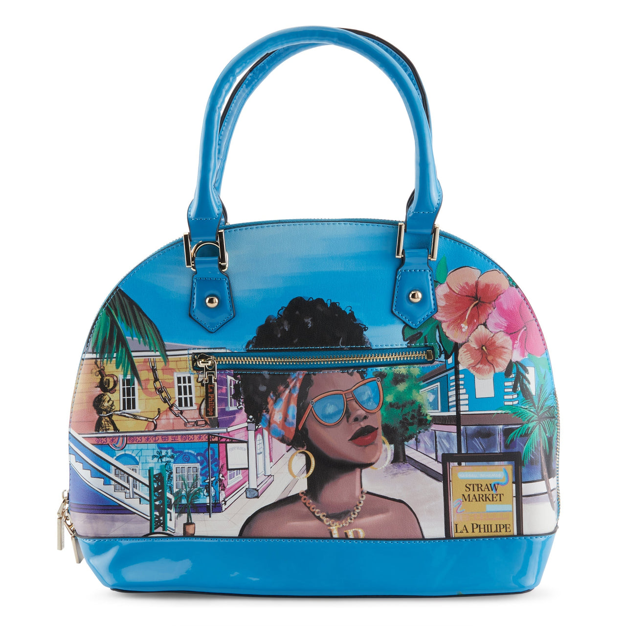 LA PHILIPE LP1023-8 BLUE IN BAHAMAS HANDBAG-OVAL, a stylish and versatile handbag perfect for any occasion