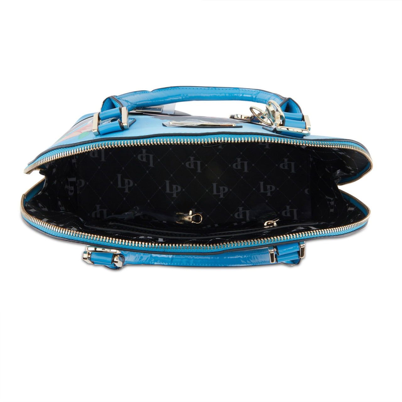 Beautiful LA PHILIPE LP1023-8 Blue in Bahamas handbag, oval-shaped, perfect for summer outings and beach vacations