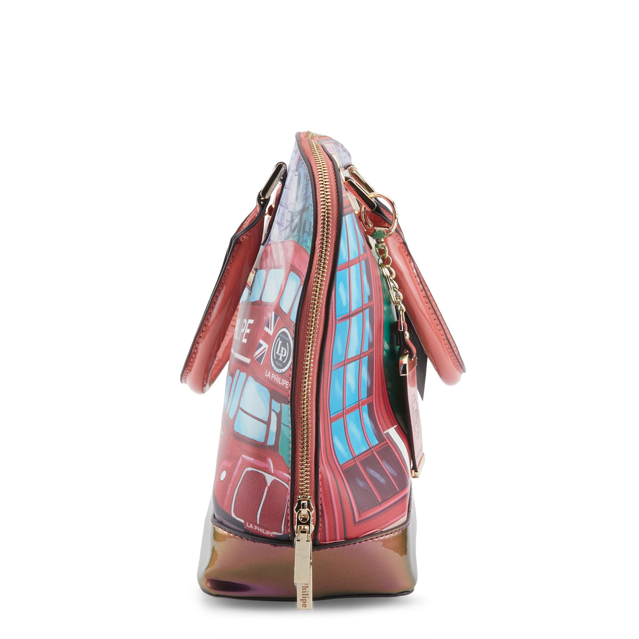 Beautiful LA PHILIPE LP1027-11 UMBRELLA IN LONDON HANDBAG-OVAL featuring iconic London imagery