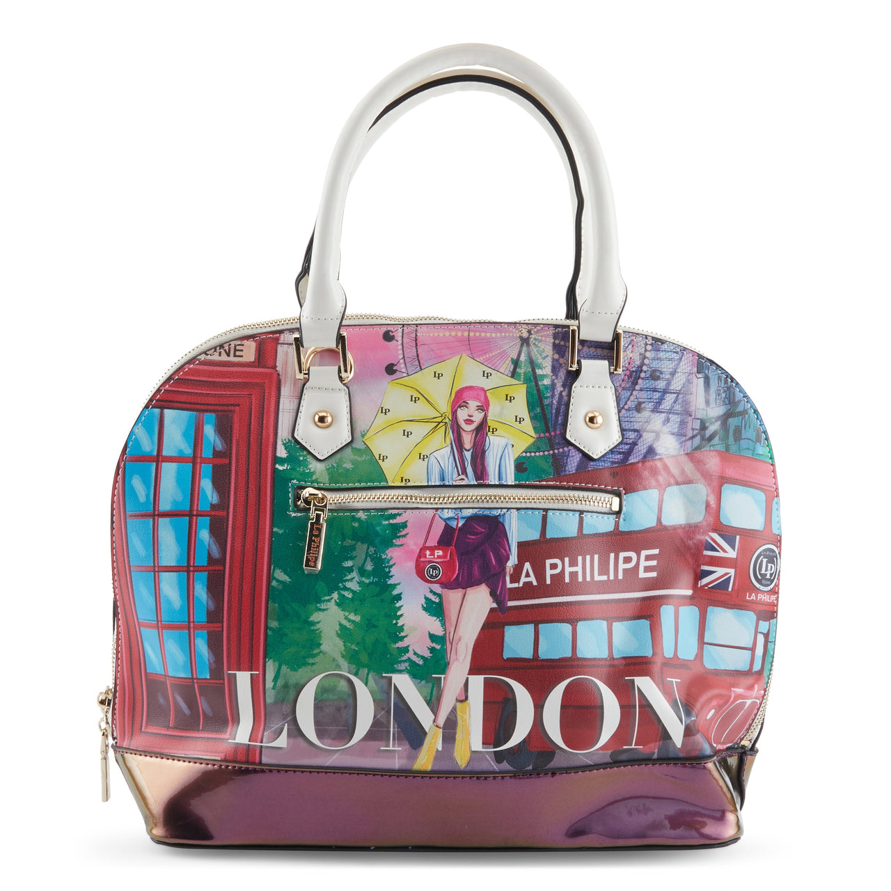 High-quality LA PHILIPE LP1027-11 UMBRELLA IN LONDON HANDBAG-OVAL with stunning London-inspired design