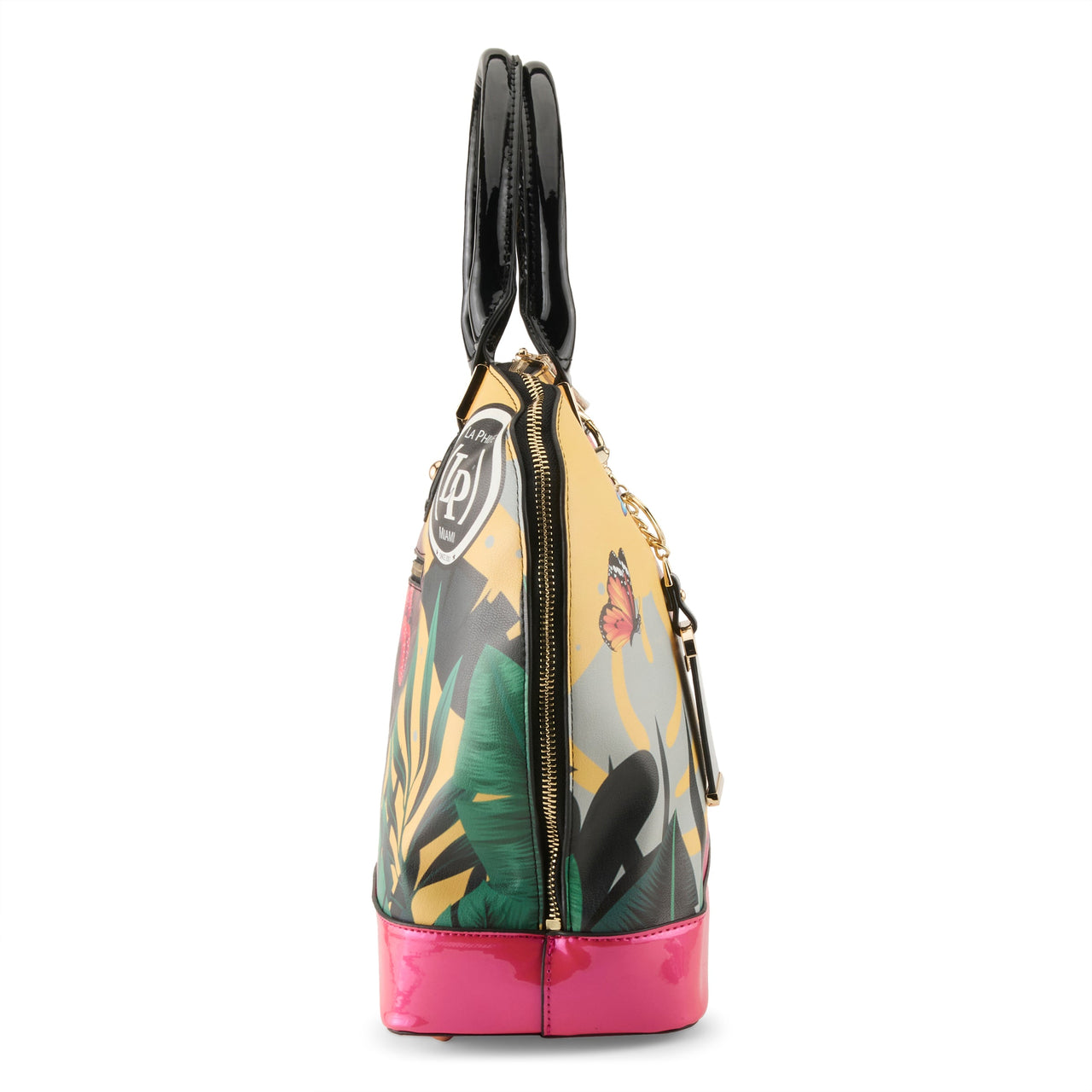 Beautiful oval butterfly fly handbag in vibrant colors by LA PHILIPE LP1027-12