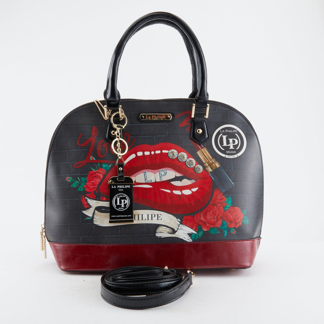 Buy La Philipe Lp1027-16 Red Lips Handbag Women’S Pu Leather - Handbags from Don’t Panic Shoes | Best Prices & Fast Shipping