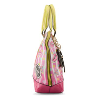 Thumbnail for Detailed shot of LA PHILIPE LP1027-18 JUICY LIPS HANDBAG-OVAL zipper closure and logo embellishment