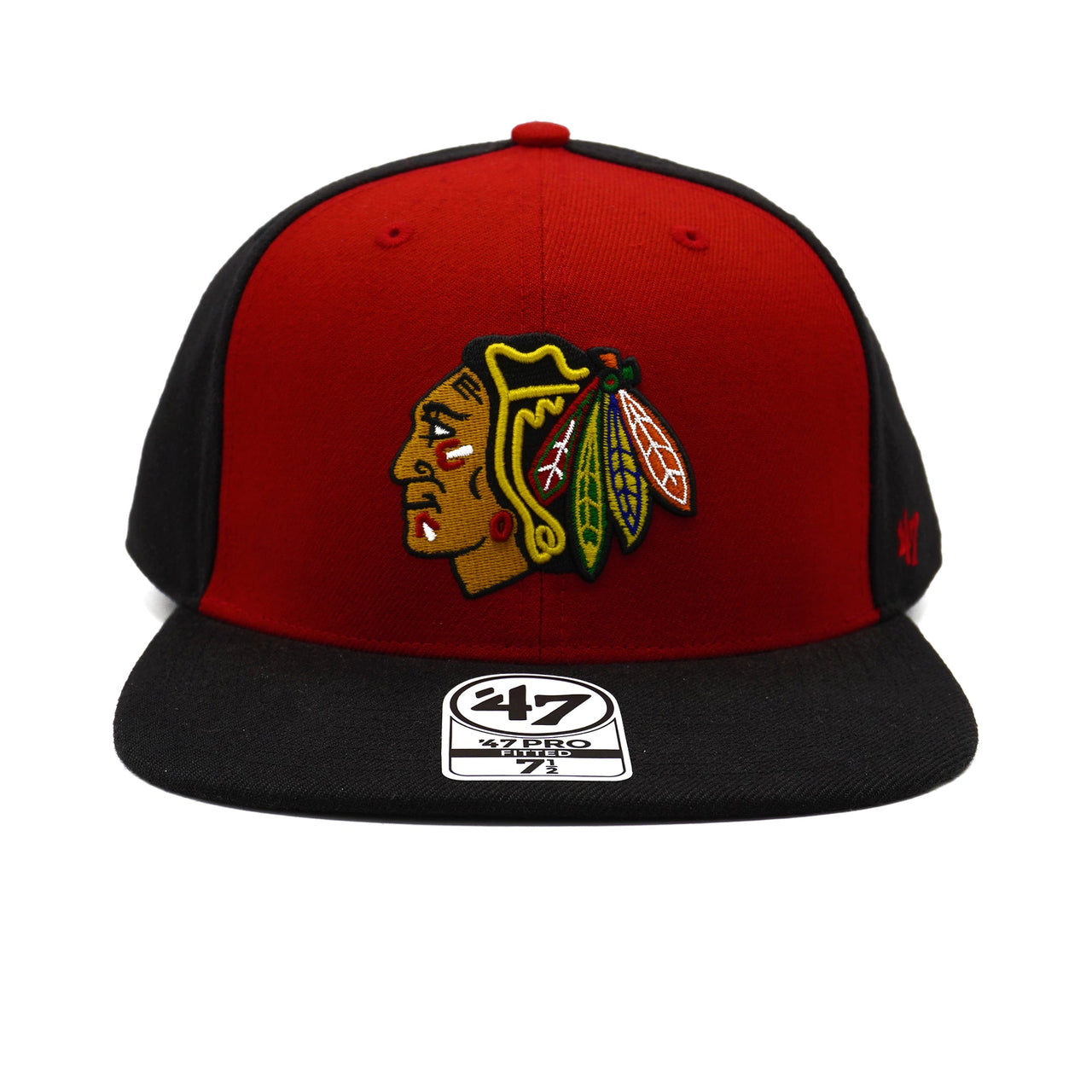 Buy 47 Brand Chicago Blackhawks Pro Fitted Men’S Hat Black/Red H-Dugot04Wbf-Bka - Accessories from Don’t Panic Shoes | Best Prices & Fast Shipping