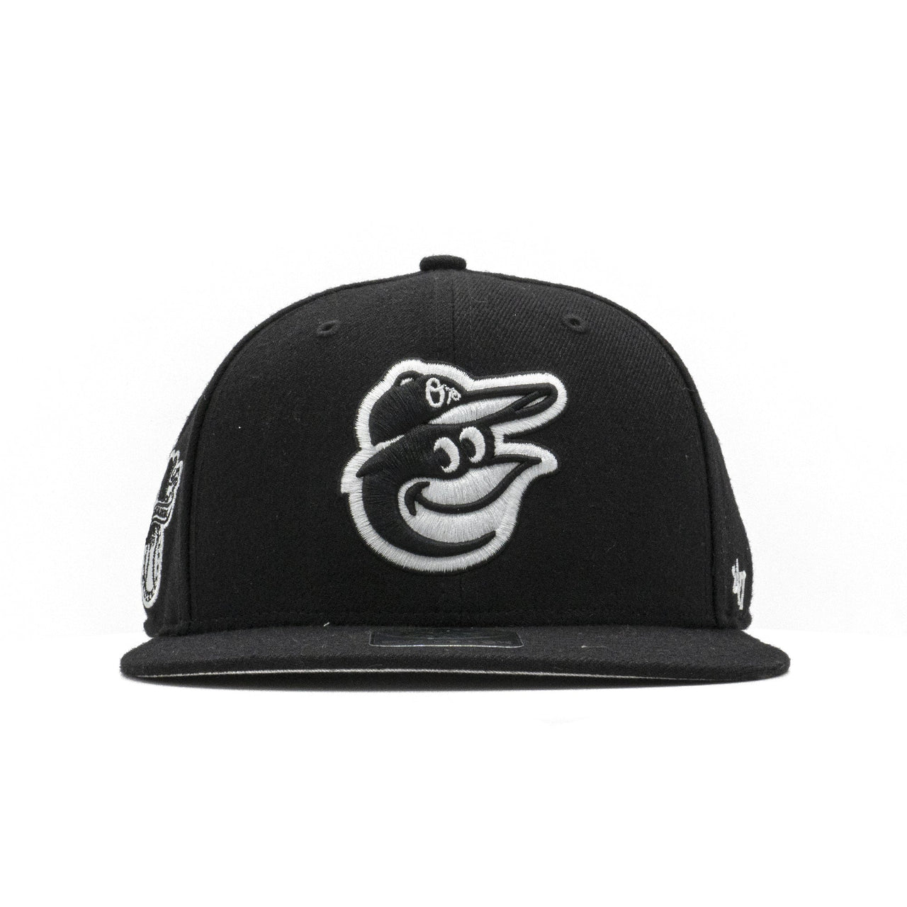 Stylish Mens 47 Brand Baltimore Orioles Sure Shot Snapback in Black/White