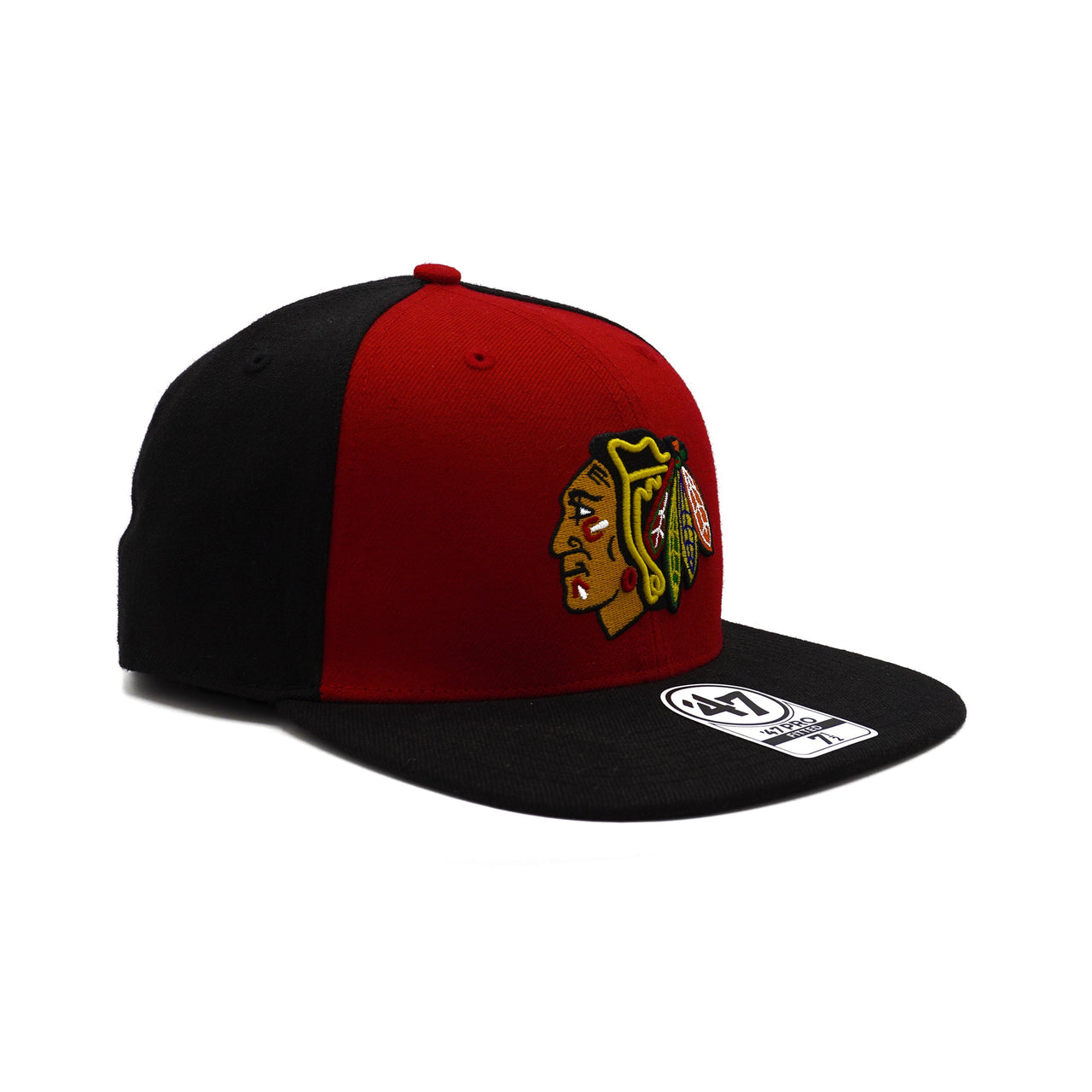 Buy 47 Brand Chicago Blackhawks Pro Fitted Men’S Hat Black/Red H-Dugot04Wbf-Bka - Accessories from Don’t Panic Shoes | Best Prices & Fast Shipping