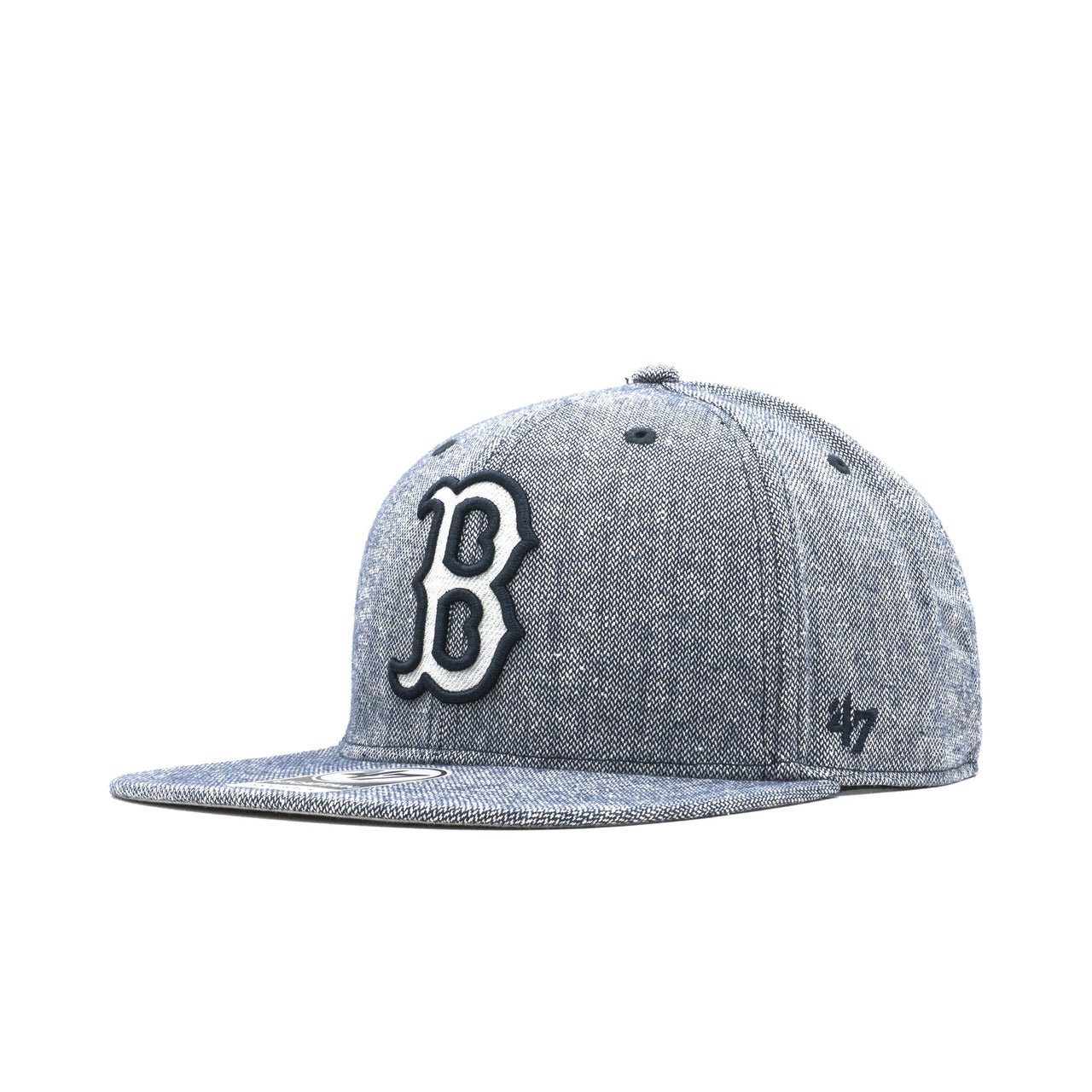 Mens 47 Brand Boston Red Sox Captain Snapback - Grey hat with team logo and adjustable strap 