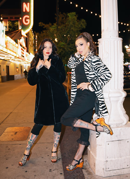 the Souvenir 3" wedge shoe w/ Ankle Strap - in Wild Nobility Zebra