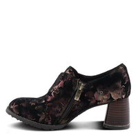 Thumbnail for  L'ARTISTE MAISIANA SHOES in mustard leather with embossed floral pattern and cushioned insole