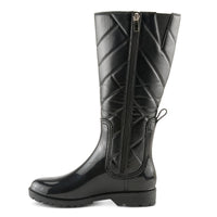 Thumbnail for Black leather ankle boots with side zipper and decorative buckle detail