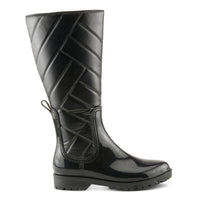 Thumbnail for Black leather Spring Step Maiza boots with side zipper and stacked heel