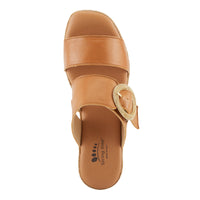 Thumbnail for  Spring Step Mares Sandals in bronze with embossed floral pattern and cushioned footbed
