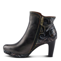 Thumbnail for Brown leather L'ARTISTE MARLEIGH BOOTS with floral embroidery and stacked heel