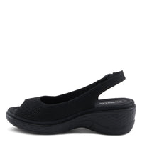 Thumbnail for Women's Spring Step Shoes Flexus Mayberry Sandals in black, featuring adjustable straps and comfortable cushioned footbed