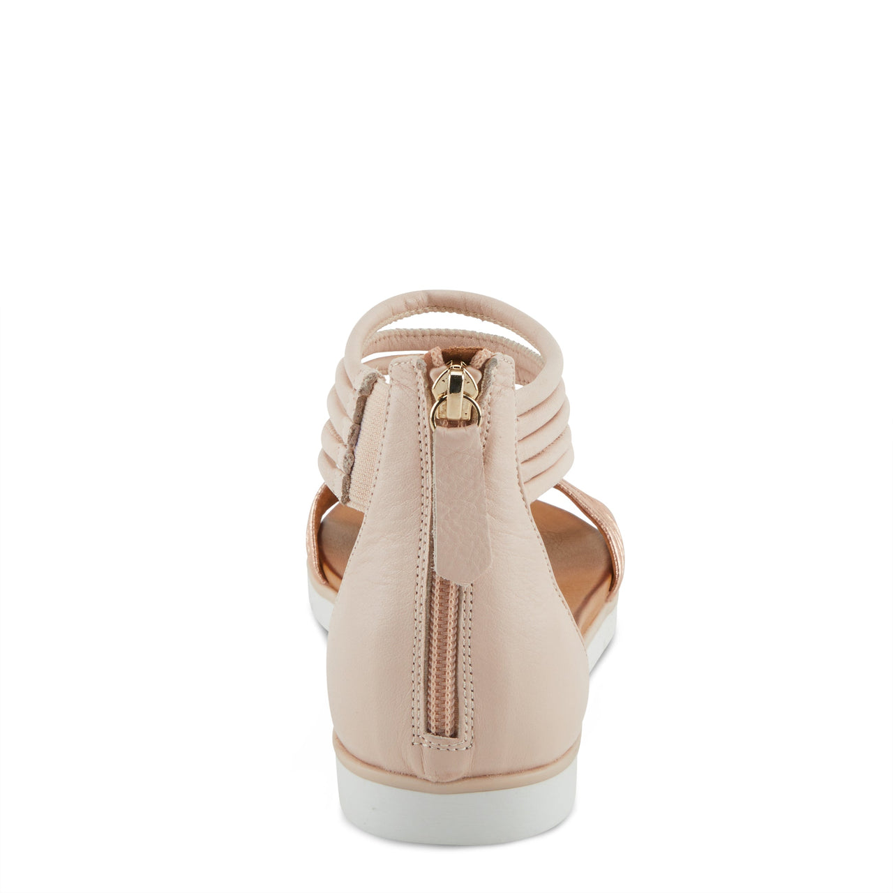 A close-up image of the Spring Step Mexa Sandals in light brown, featuring a stylish open-toe design with crisscross straps and a comfortable wedge heel