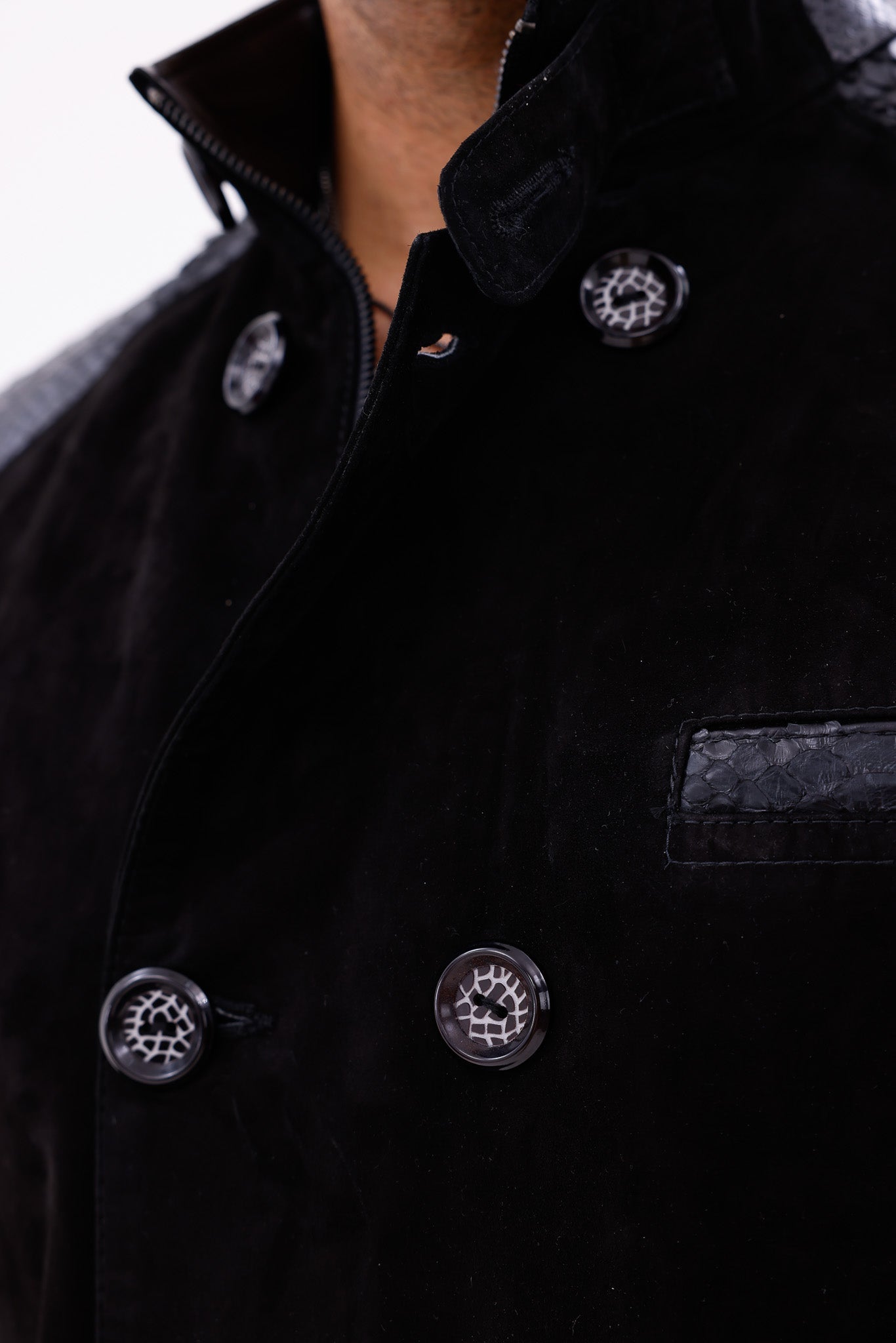 The Ravello Black Pythn Leather Men Jacket