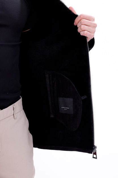 The Varese Black Shearling Men Jacket