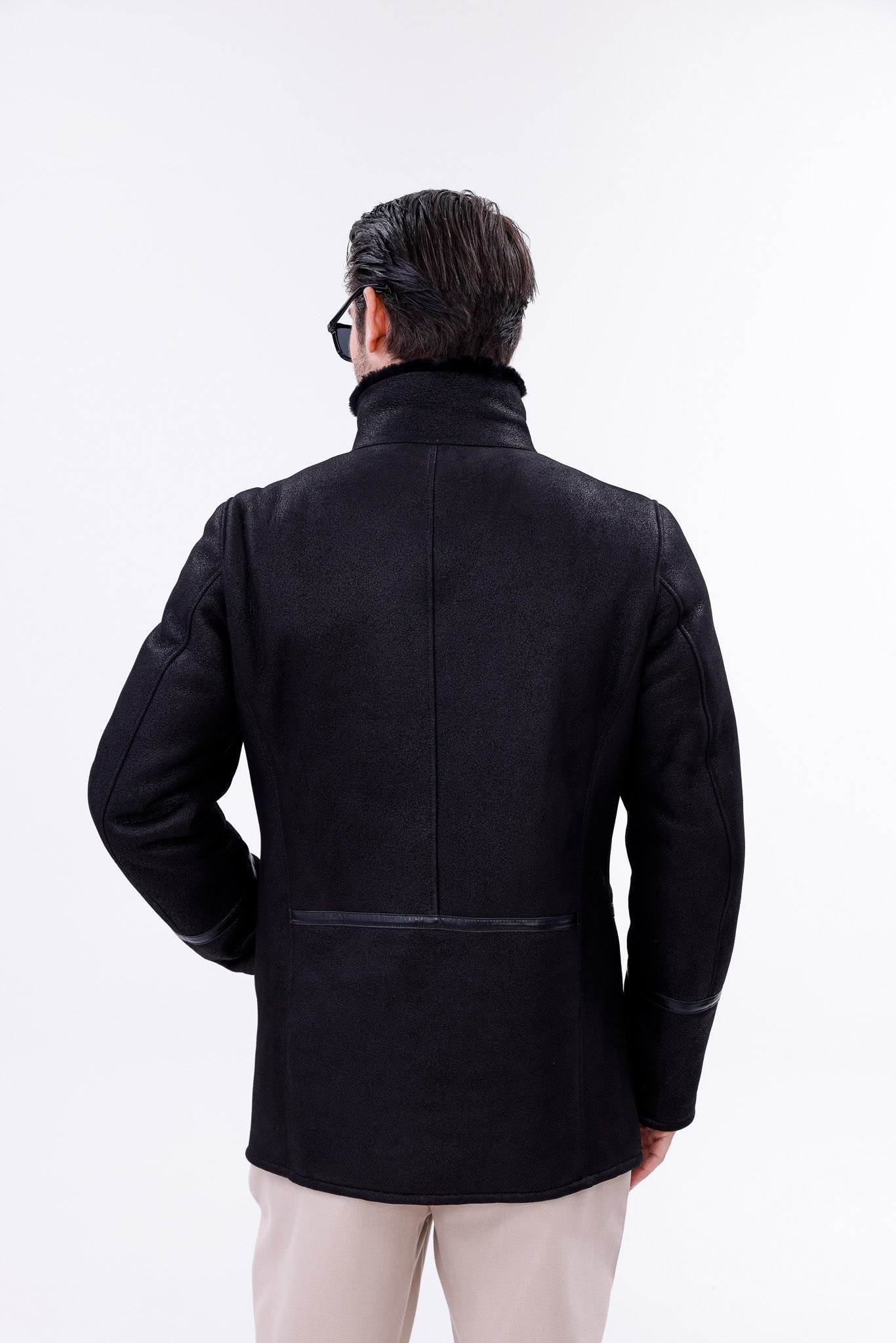 The Varese Black Shearling Men Jacket