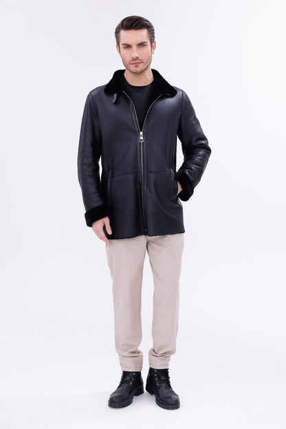 The Treviso Black Shearling Men Jacket