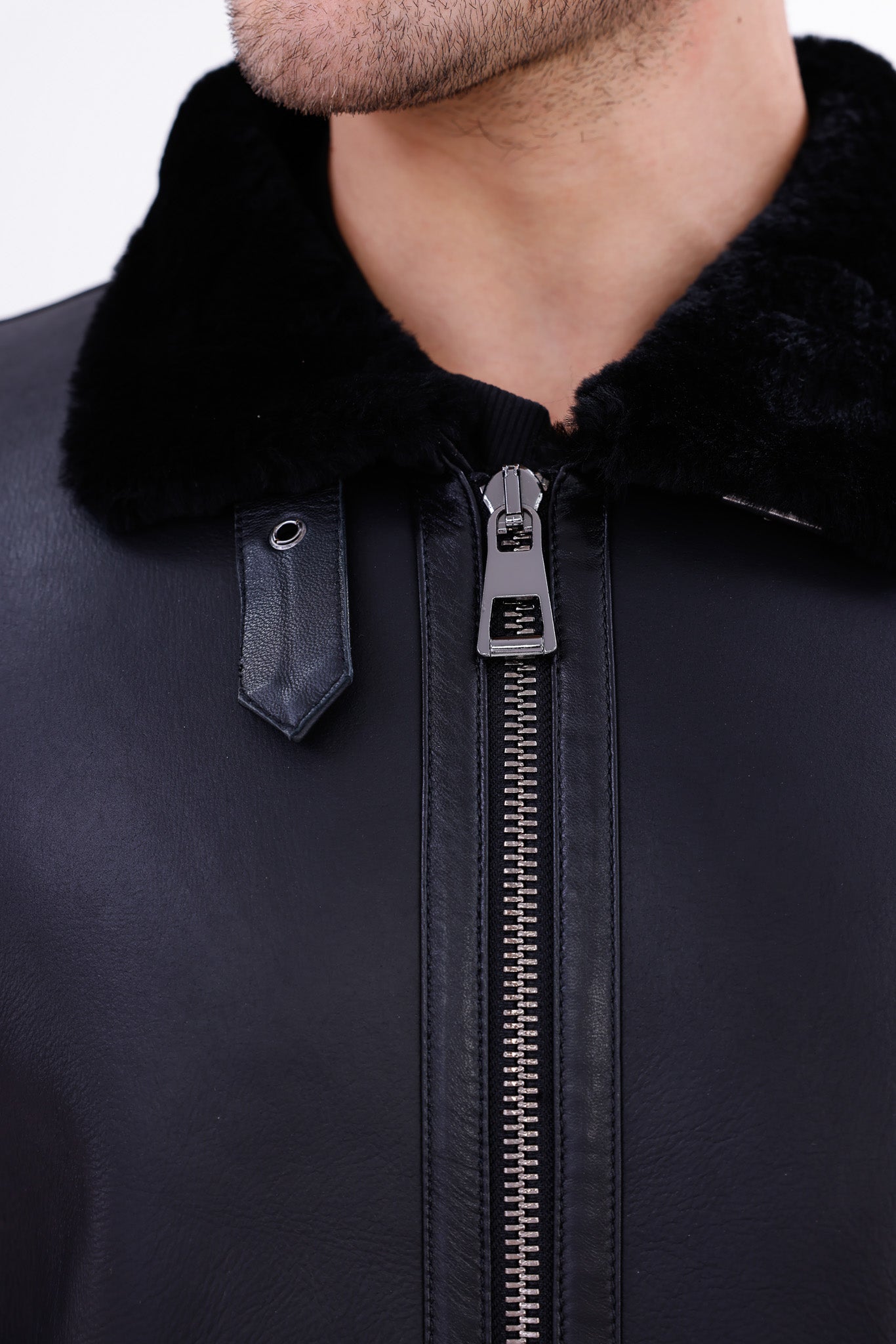 The Treviso Black Shearling Men Jacket