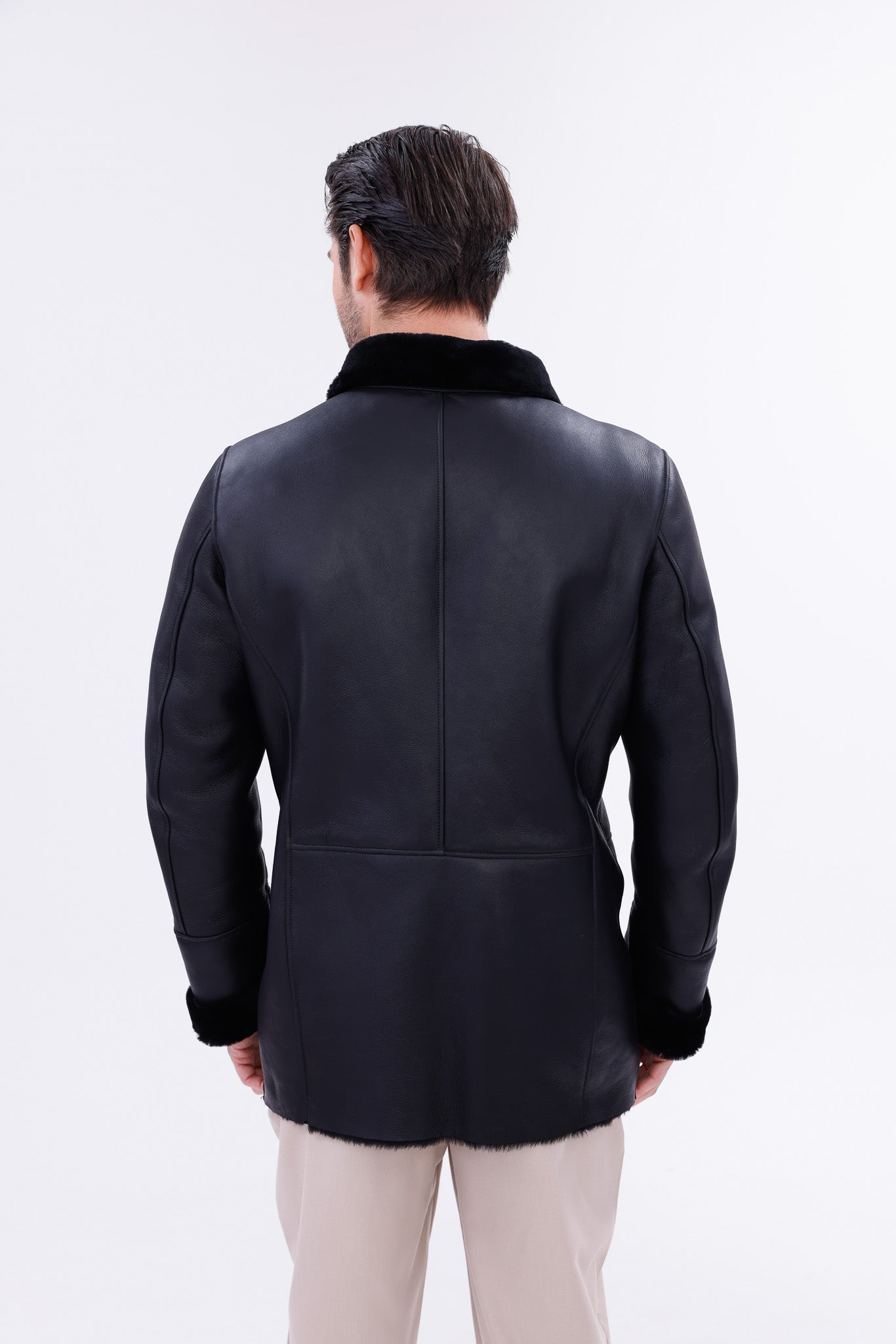 The Treviso Black Shearling Men Jacket