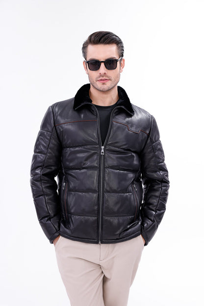 The Valtina Black Shearling Men Jacket