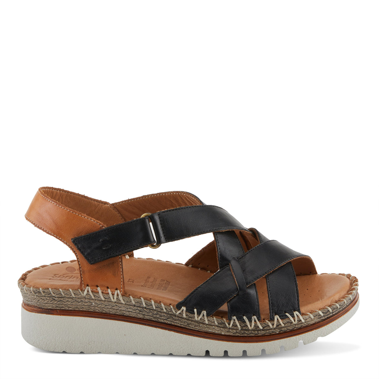 Chic Spring Step Migula Sandals featuring embossed pattern and platform wedge heel