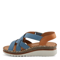 Thumbnail for Spring Step Migula Sandals featuring black leather straps and cushioned insoles