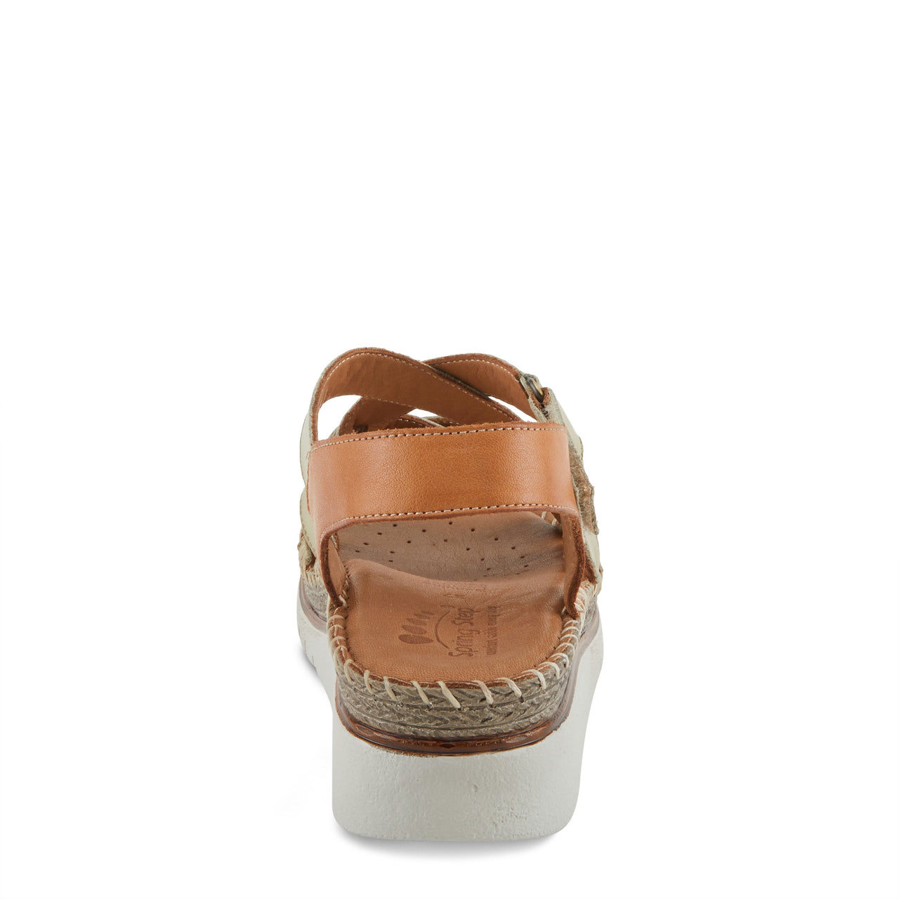 Spring Step Migula Sandals in olive green with soft textile lining and platform wedge