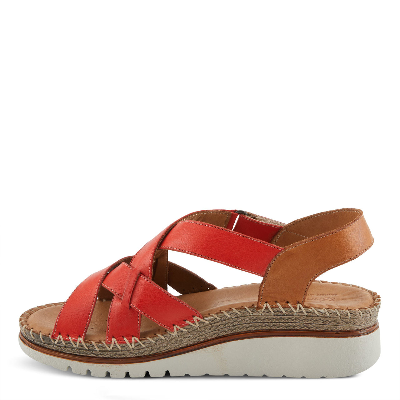 Spring Step Migula Sandals in red with arch support and shock-absorbing heel