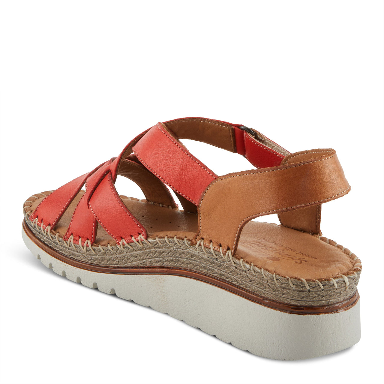 Fashionable Spring Step Migula Sandals featuring wedge heel and decorative hardware