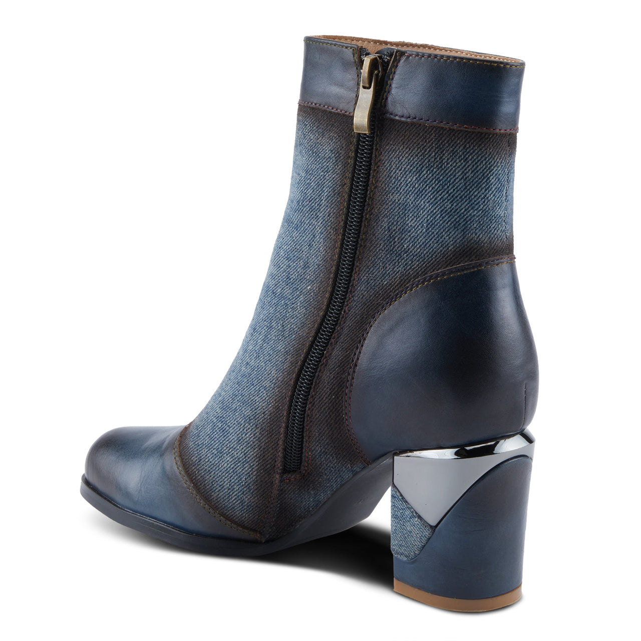 L'ARTISTE MILANI BOOTS in Navy Blue Suede with Embroidered Star Detail